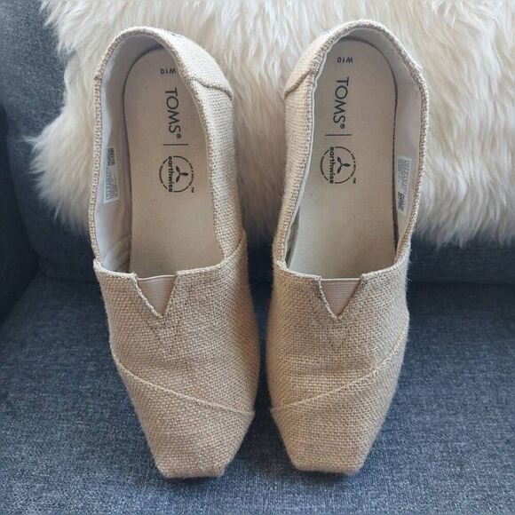 TOMS Alpargata Shoes Woven Tan size 10 - Picture 1 of 8